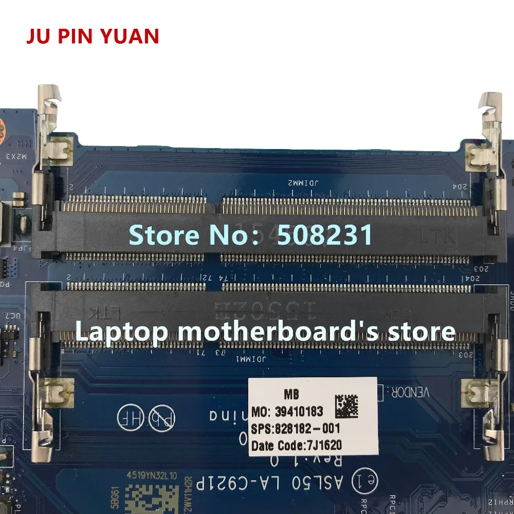 JU PIN юаней 828182-001 828182-501 828182-601 LA-C921P материнская плата для ноутбука hp ноутбук 15-AC 15T-AC материнской платы полностью протестированы