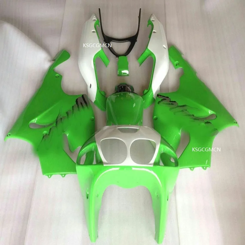 ABS обтекатель комплект для Kawasaki ninja 96 97 98 99 00 01 02 03 ZX-7R зеленый/белые Обтекатели ниндзя 1996-2003 ZX7R комплекты обтекателей