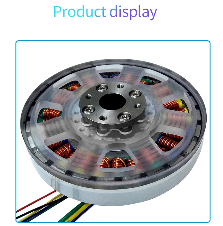 DIY Hollow Opaque Diameter 11CM 300w 27N24P Coil Hall Disc Axis Flat Direct Drive Torque Brushless DC Motor