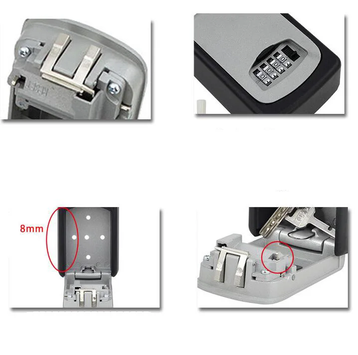 Key Lock Box настенное крепление Key Lock Коробки Алюминий сплав 4-разрядный Комбинации Сейф для хранения ключей всепогодный для крытый
