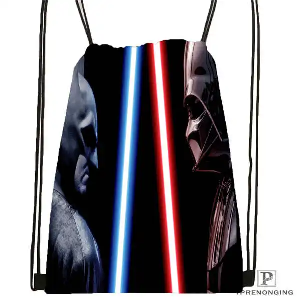 Drawstring Backpack Пользовательские Супермен против Бэтмена походная сумка на шнурке милый рюкзак для детей(черная спинка) 31x40 см#180531-04-48 - Цвет: Drawstring Backpack