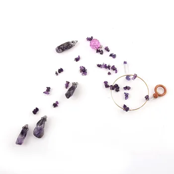 

High quality natural White Pink Crystal Amethyst Rose Quartz 4 Pendants Windchime Chapel Bells Wind Chimes Healing Reiki Chakra
