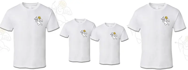 Одинаковые комплекты для семьи футболка с героями мультфильмов «Ангел» красивая летняя одежда для мамы, папы, сына и мамы, мамы и меня с круглым вырезом для папы