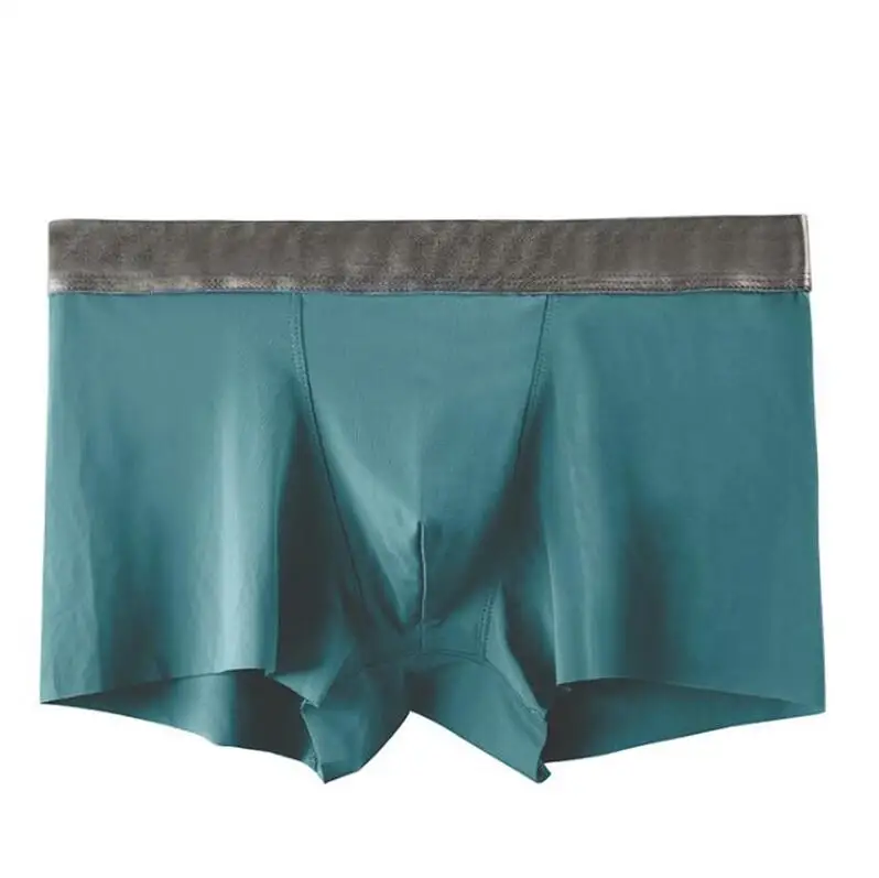 Green Мужское нижнее белье, боксеры, мужские, большие, короткие, дышащие, одноцветные, гибкие, цветные шорты, боксеры, мужские трусы, 3 шт./лот - Цвет: Green