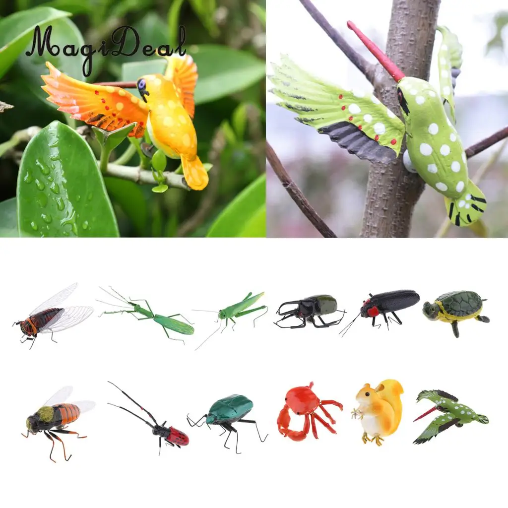 MagiDeal Artificial Lifelike Insects Model Cicada Figurines Home Garden Art Craft Decor DIY Tree Decor Kids Play Toy 