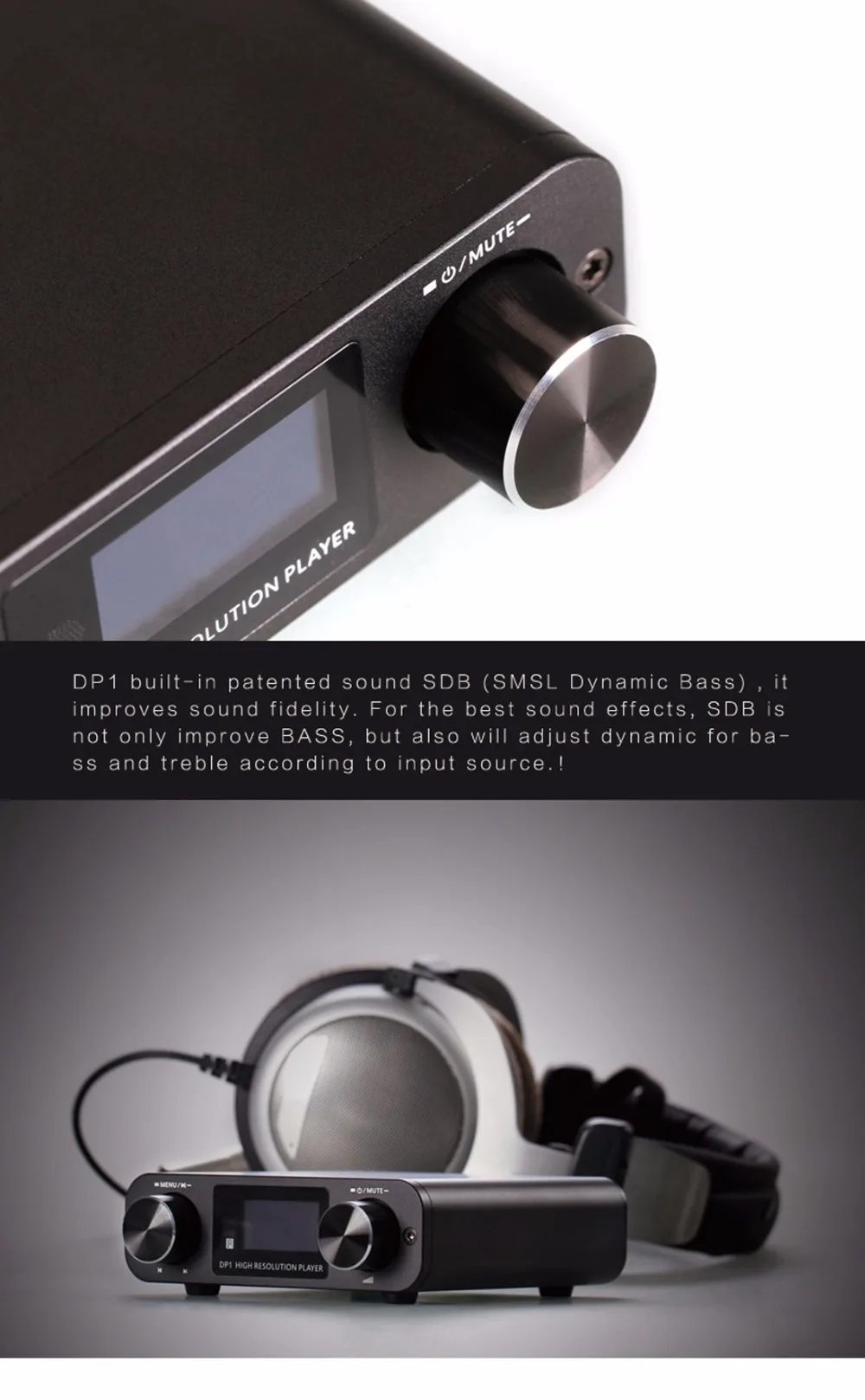 SMSL DP1 цифровой плеер USB sd-карта 32 бит аудио ЦАП со встроенным усилителем для наушников музыкальный плеер с высоким разрешением