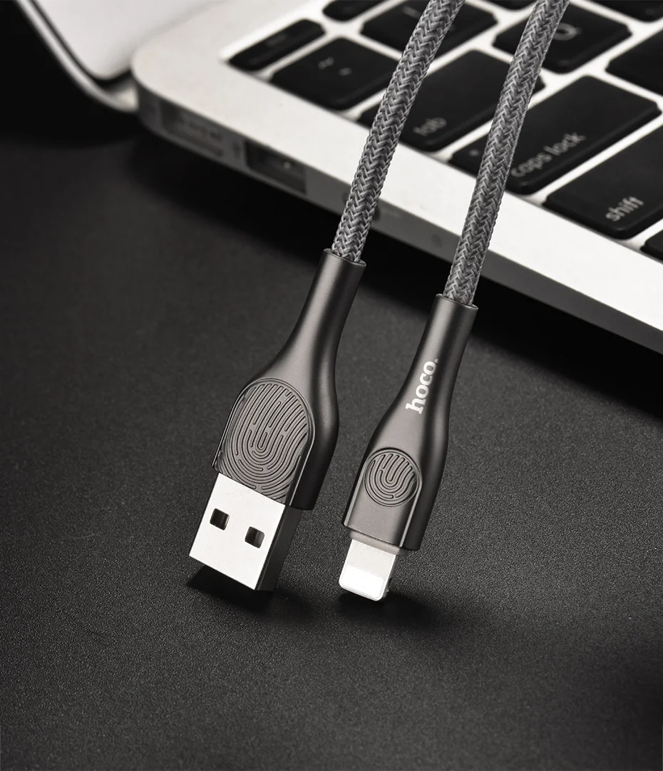 hoco кабель usb для lightning быстрая зарядка передача данных провод для iphone ipad зарядное устройство 2.4a шнур для айфона айпада лайтнинг зарядник прочный юсб провод для зарядки зарядный адаптер на айфон айпад