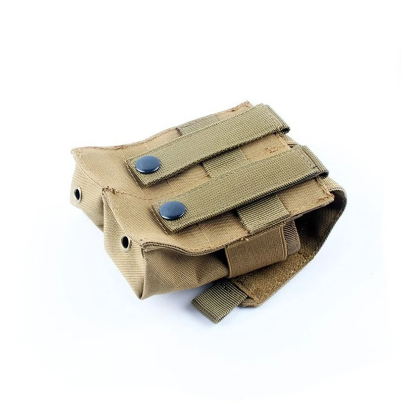 Тактический Молл двойной Пистолетная обойма Сумка Охота съемный карман сумки Пейнтбольные аксессуары капля сумка для инструмента 600D нейлон - Цвет: khaki