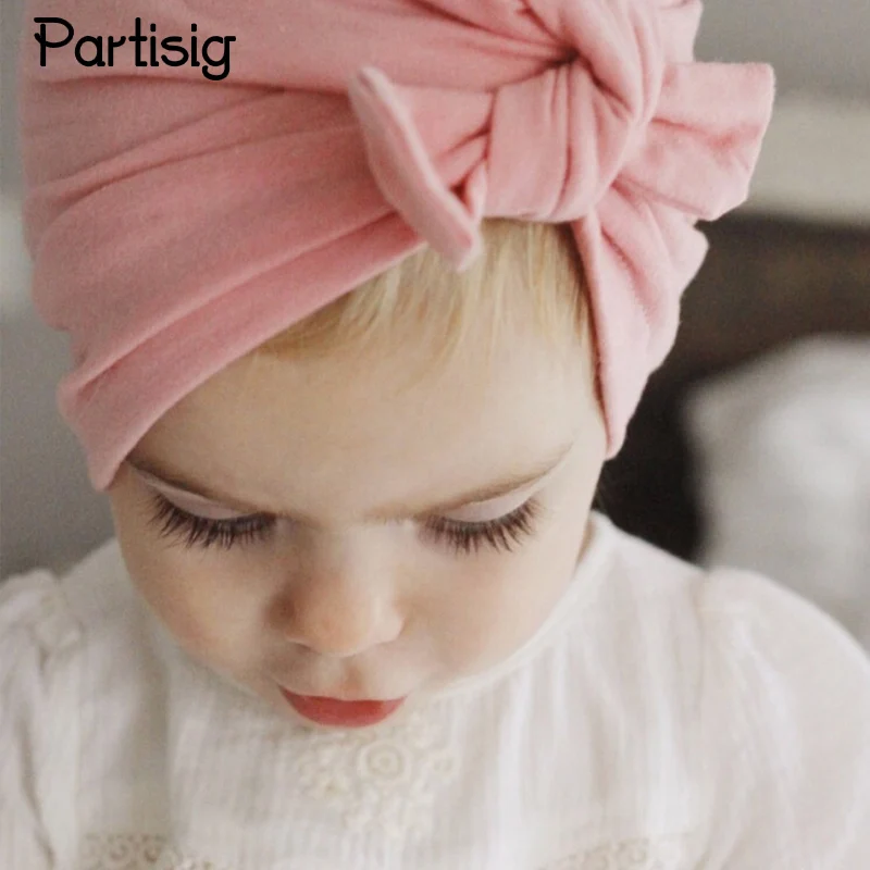 

Baby Hat knotted Baby Girls Hat Cotton Knitted Butterfly Caps For Baby Girl Autumn Winter Children's Hats