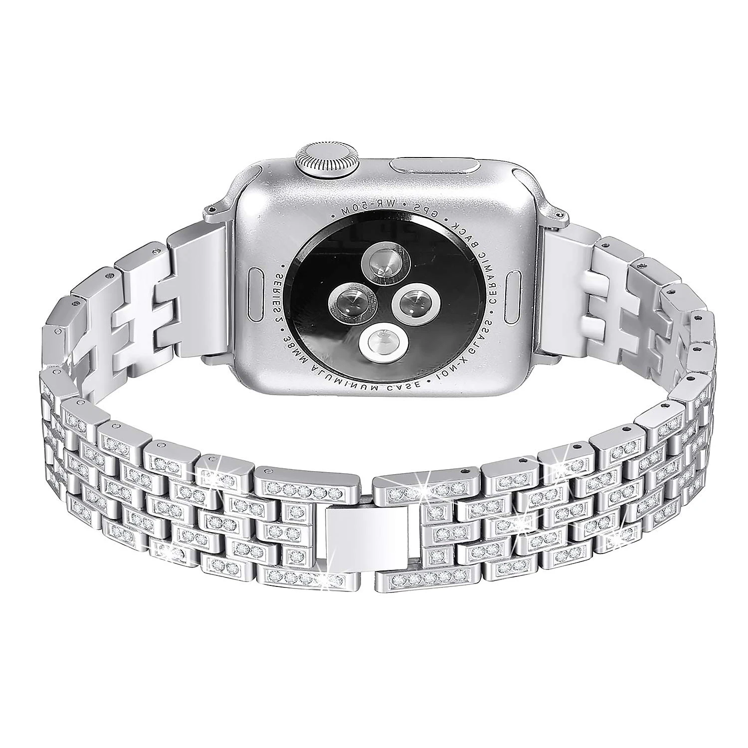 Роскошный Алмазный браслет из нержавеющей стали ремешок для Apple Watch band 42 мм 44 мм 40 мм 38 мм металлический ремешок для iWatch серии 4 3 2 1