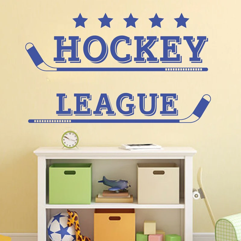 Ice Hockey League Wall Stickers For Nursery Kids Room Playroom Art
