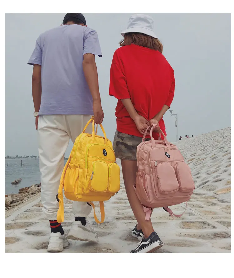 Multi-pocket Woman Backpack Waterproof Nylon Soft Handle Solid Fashion Travel Zipper Mochila Feminina Sac A Dos School Bags
