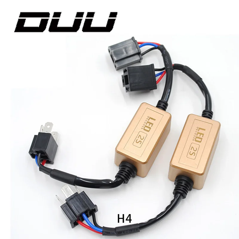 DUU Canbus Error Free декодер для Светодиодный Автомобильные светодиодные лампы фар H4 H7 H11 H13 9005 9006 адаптер электропроводки сигнальный Подавитель
