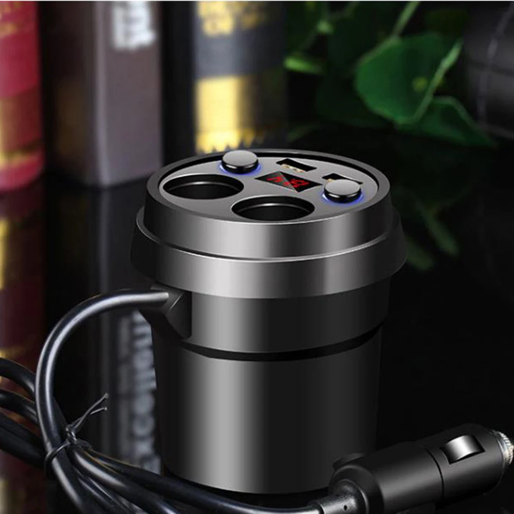 Автомобильное зарядное устройство 2 USB DC/5 V 3.1A чашка разъём адаптера питания прикуриватель разветвитель зарядное устройство для мобильного телефона s с светодиодный дисплей напряжения