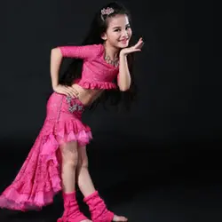 Новый Дизайн дети Обувь для девочек костюмы для танца живота танцы набор платье топ + юбка для танцев Костюмы одежда для детей S/ m/L Размер