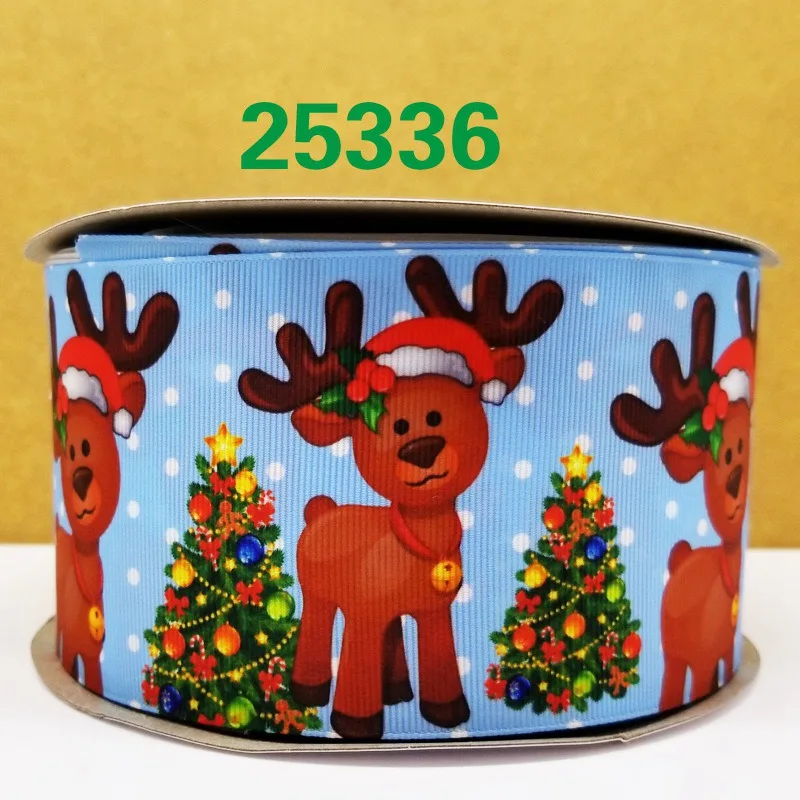 50 ярдов в Размер Рождественская лента напечатанная grosgrain лента 25384