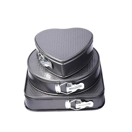 3 шт./компл. углеродного Сталь торта антипригарный пирог формы сердца-shape форме, благодаря чему создается ощущение невесомости с круглая, квадратная форма для торта на день рождения торт производитель бытовой инструмент для выпечки - Цвет: 1 set of 3pcs