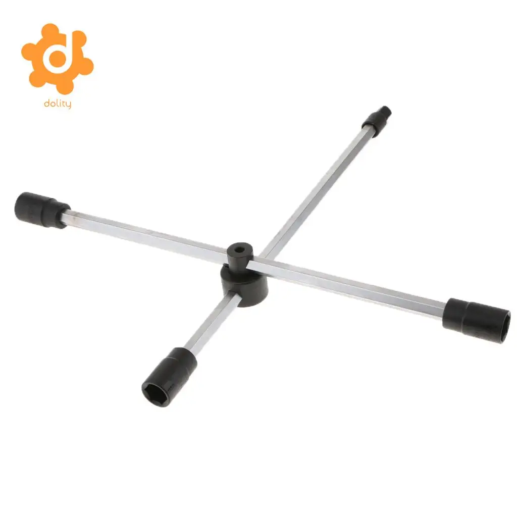 4 Way Cross Rim Wheel Wrench Nut Brace Aluminum Spanner Tool