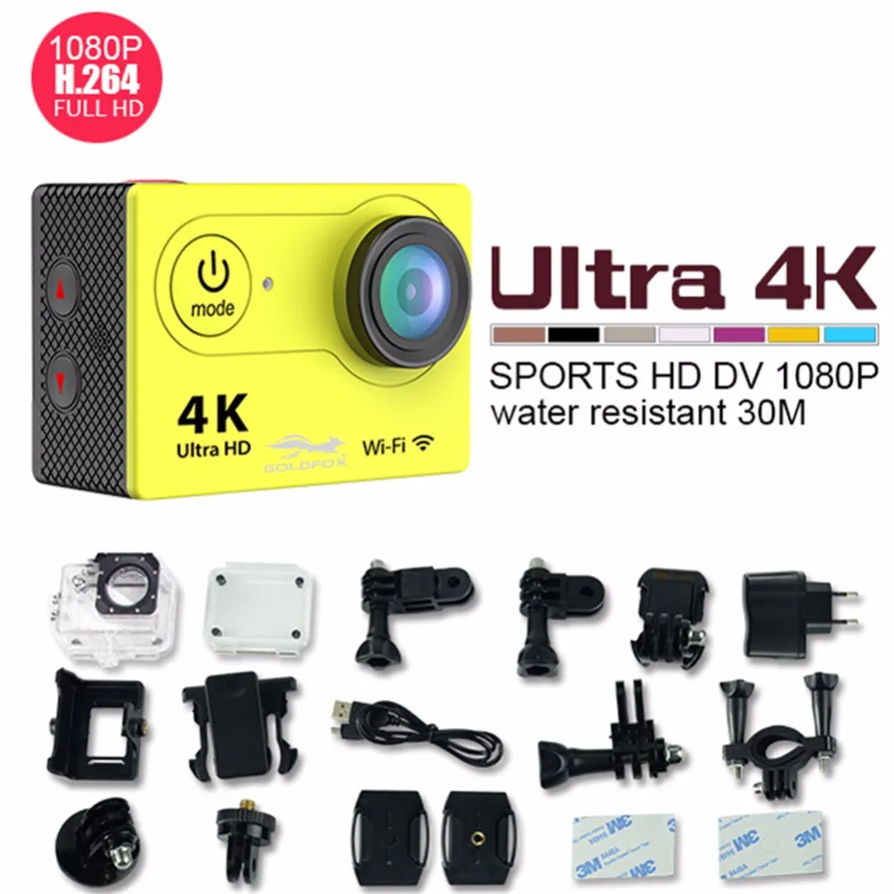 

Goldfox H9 Ultra HD 4K Wifi Action Camera 2.0" 170D 12MP 1080P Sport Camera Waterproof go Diving pro cam Bike Helmet Cam Mini DV