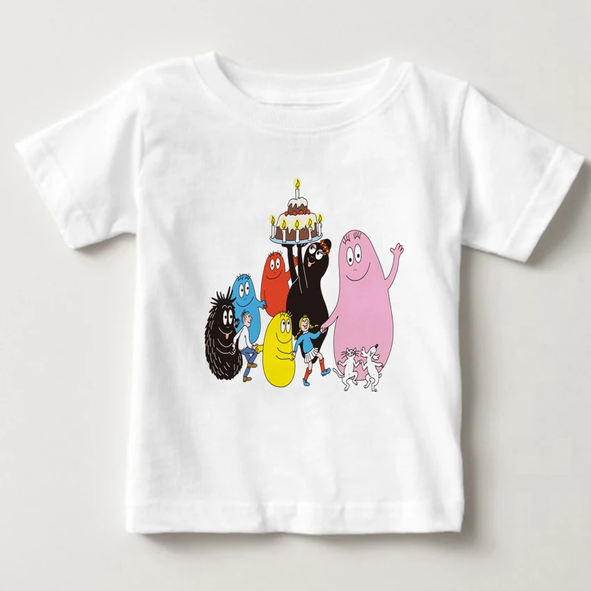 Новая детская футболка Barbapapa, футболка для маленьких мальчиков и девочек, детская летняя одежда, крутая рубашка с рисунком Barbapapa, MJ