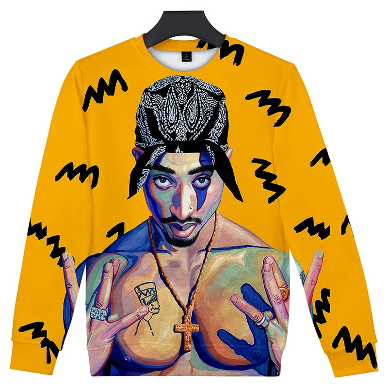 Новые крутые 3d толстовки пуловер 2pac Мода Рэппер хип хоп для мужчин и женщин монолитные толстовки повседневные с длинным рукавом 3D