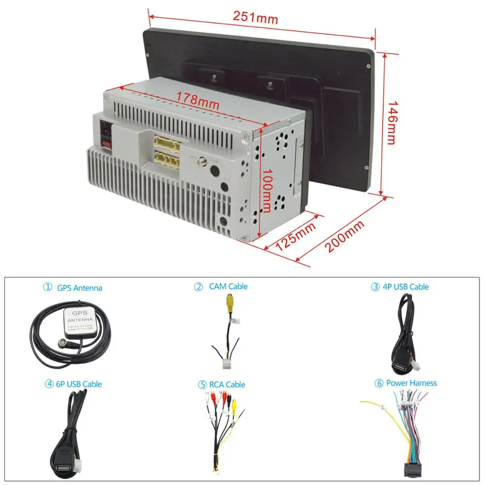 Sale 10.1" Universal 2DIN Android 8.1 Touch Screen 4CPU + 4GPU Car Stereo Radio GPS Wifi BT Mirror Link OBD 3