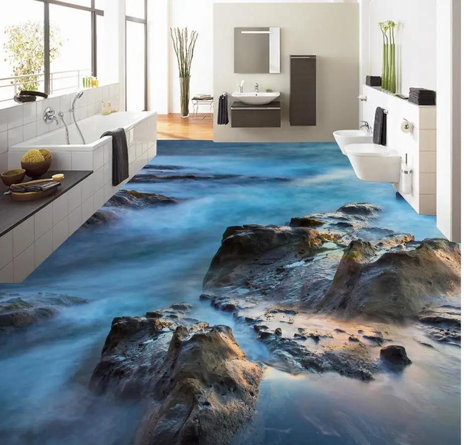 3D Wallpaper Lantai Untuk Ruang Tamu Laut Lantai Wallpaper 3d Untuk