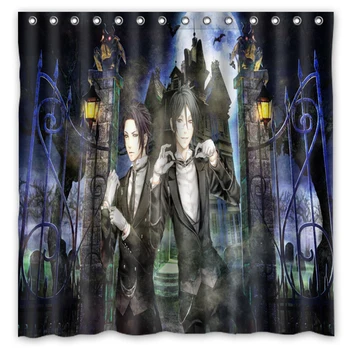 

2016 New DIY Bathroom Curtain!Anime Castle Of Black Butler Printed Waterproof Polyester Shower Curtain(Size:180X180CM)