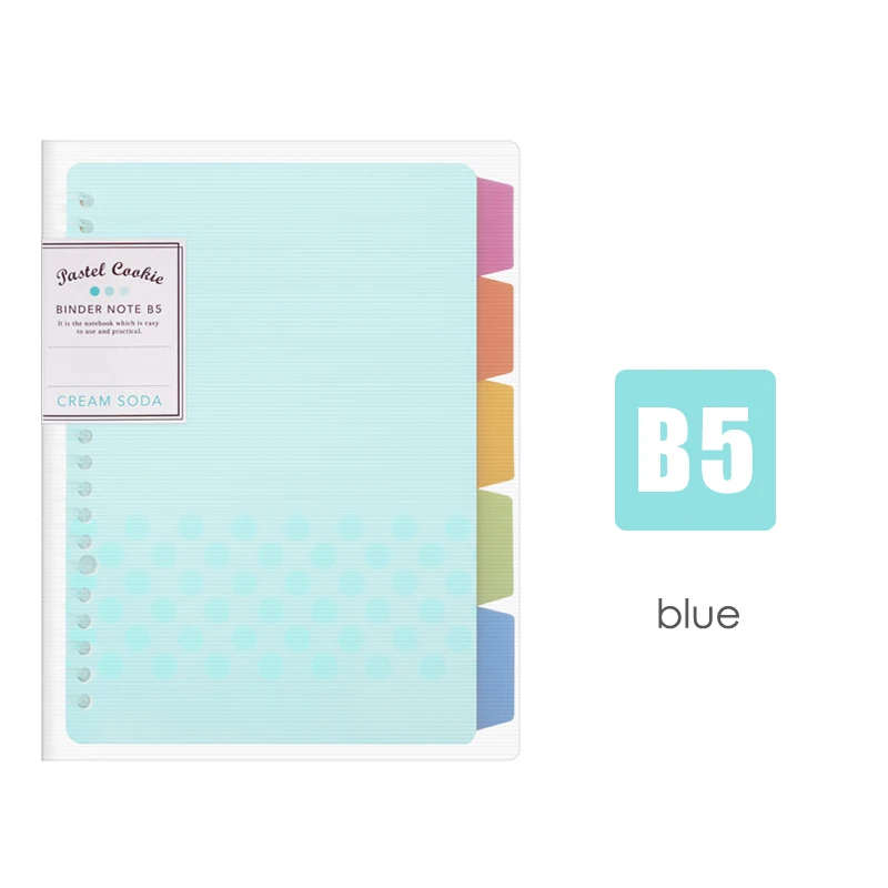 B5 blue JIANWU, японская KOKUYO, макарон, записная книжка, вкладыш, внутреннее ядро, A5, B5, записная книжка, дневник, план, переплет, офисные, школьные принадлежности, переплет с кольцом - Цвет: B5 blue