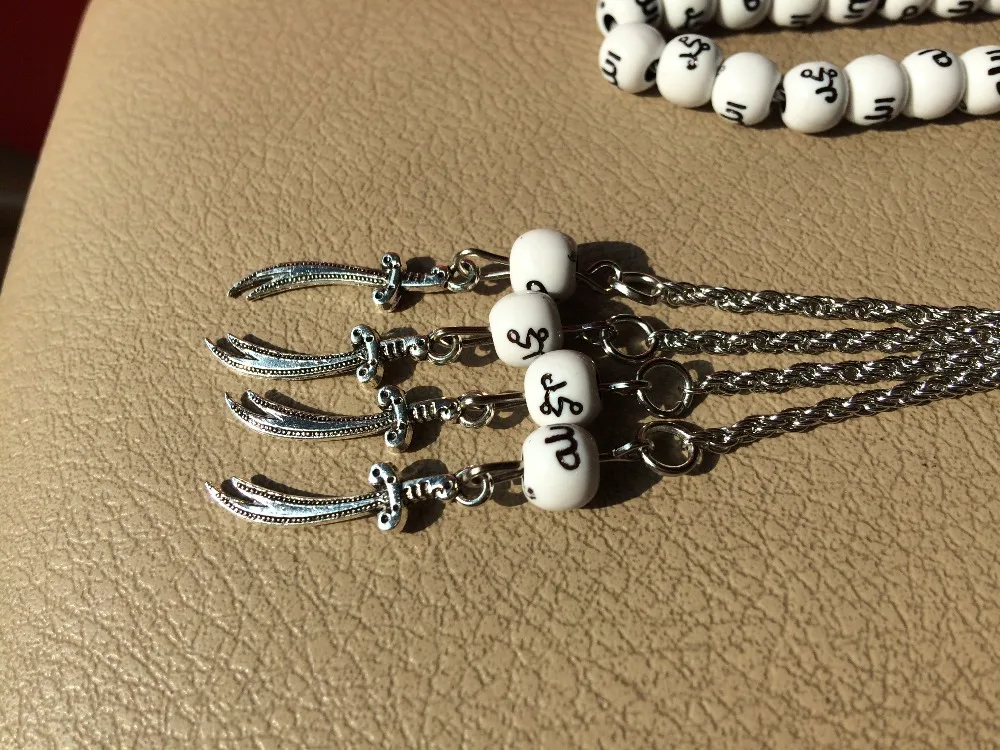 Меч имама Али кулон& ожерелье Молитвенные Четки из бусин 99 tesbih misbaha tasbih Ислам подарок& ювелирные изделия masbaha subha sibha