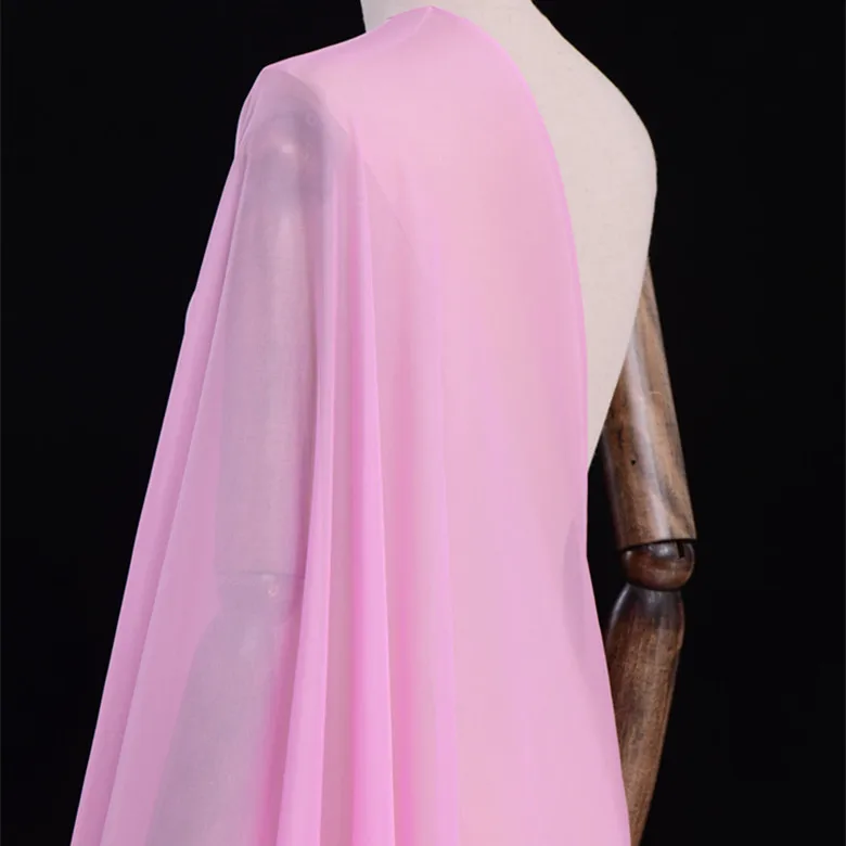 pink purple Элегантный Нежный сплошной цвет шелк тутового шифона ткань прозрачная для платья linning ткань 25 метров маленькая - Цвет: pink purple