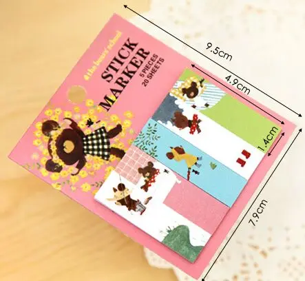 Кавайный мультяшный медведь Липкие заметки мини записная книжка, записная книжка, блокнот, книга марка Escolar Papelaria школьные принадлежности
