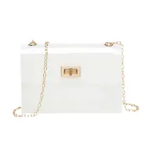 Женский ПВХ прозрачный мешок прозрачная пластиковая сумка цепь сумка через плечо маленькая сумка через плечо для дам сумки через плечо мода