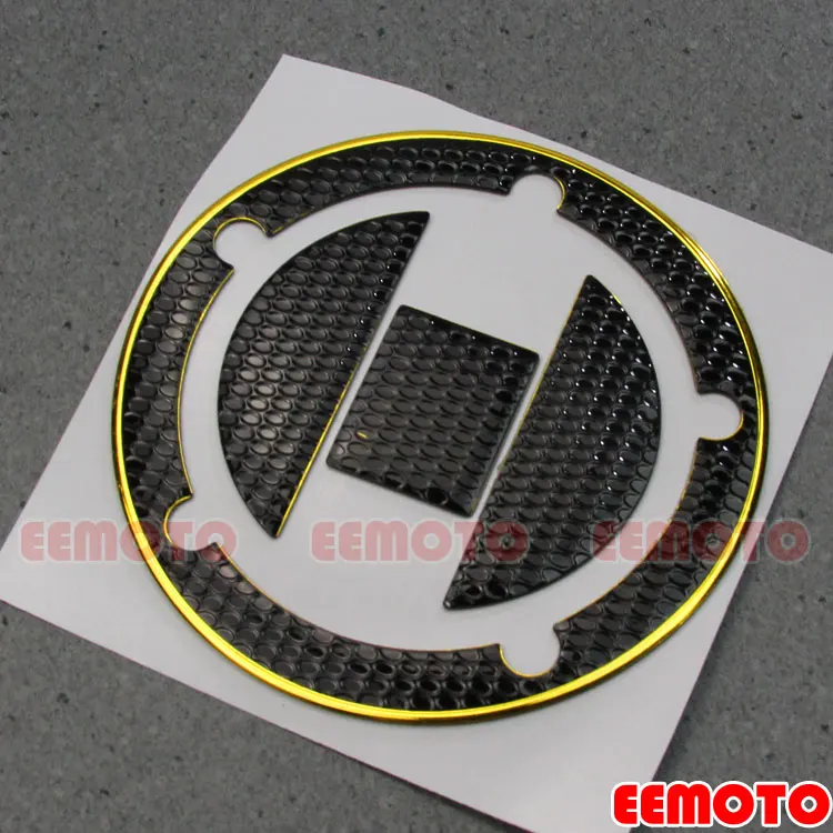 Мотоцикл газа топливного бака Кепки Pad Protector наклейки Стикеры для Suzuki GSXR 600 750 1000 SV650 GW250 SV650F Bandit K3 K4 K5 K6 K7 K8 K9 - Цвет: Golden