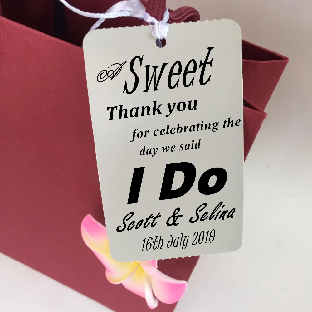 Personalised Wedding Gift Favour Vintage Luggage Tags Thank you