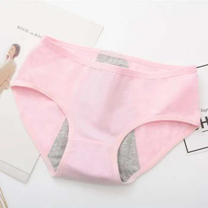 Hot Sale 3pcs Women Underwear Solid Color Breathable Seamless Leakproof Sanitary Period Briefs CXZ