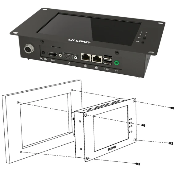 LILLIPUT pc-700 7 дюймов AIO промышленного компьютера 4 резистивный сенсорный экран Win 7 8 системе Linux IPC мини Embedded монитор компьютера