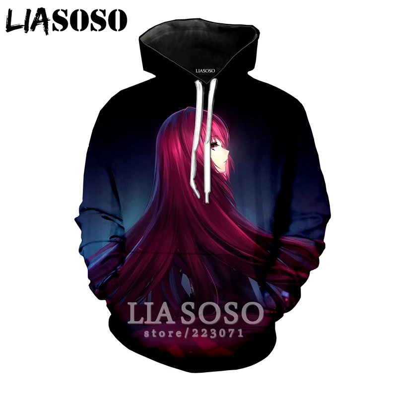 LIASOSO Зимний новый свитшот с 3D принтом для мужчин и женщин аниме Fate Grand Order