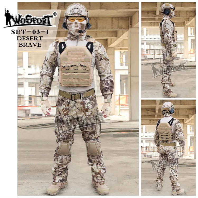 SET03I WoSporT CS тактический Набор 13-в-1 ghillie костюмы тактические костюмы с шлемом маска гарнитура очки пояс жилет ноги сумка функциональные стропы - Цвет: SET03I