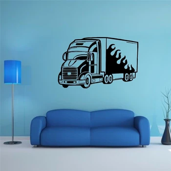 

2018 New Wall Home Mural Vinyl Decal Sticker Decor Truck Fire Trailer Driver Car Shop Removable Wall Vinyl Sticker D172