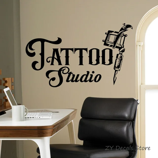 tattoo studio sign wall decal business logo poster vinyl art sticker