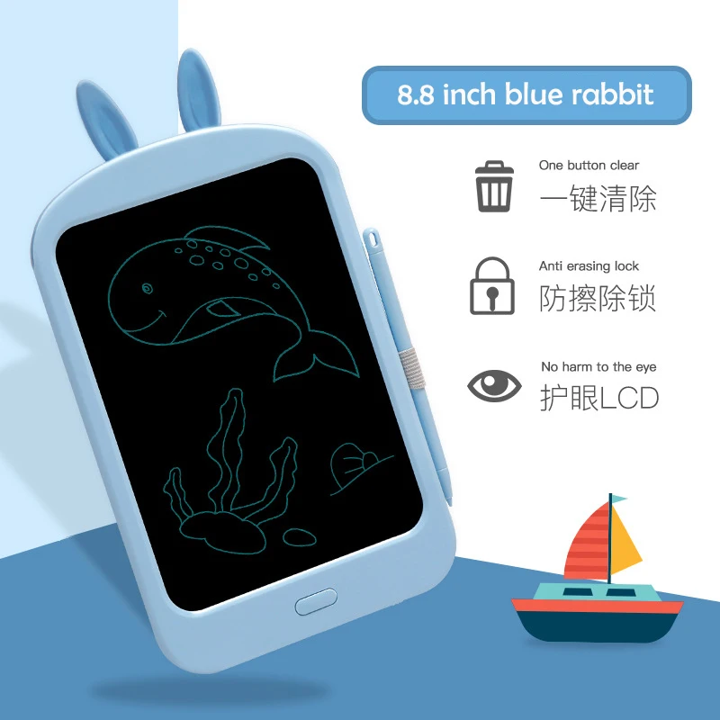 8,8 ''/10,5'' портативный Smart ЖК дисплей записи планшеты электронный блокнот Рисование графика доска с ручкой батарея подарок для детей подарок - Цвет: 8.8 inch blue rabbit