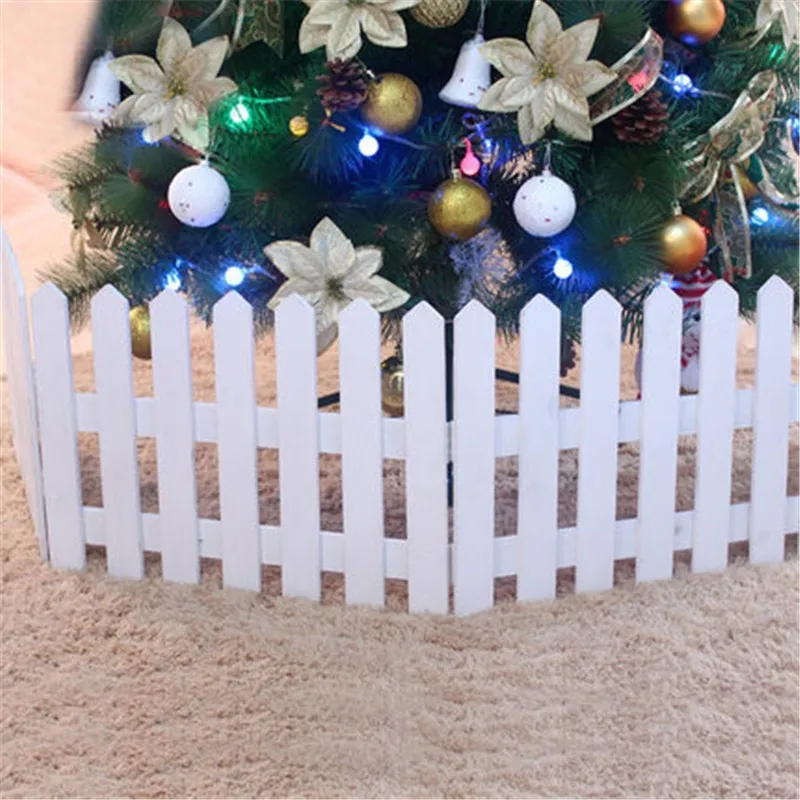 Высокое качество 30*160 см белые деревянные заборы для рождественской елки большой открытый деревянный Рождественский декоративный забор 1,6 метровая решетка