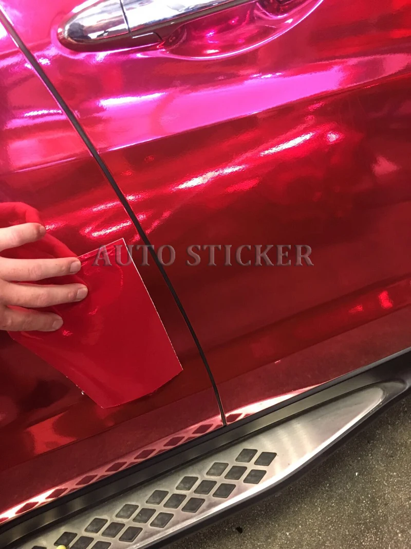 rose red mirror chrome film car wraps