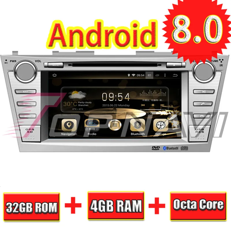 TOPNAVI 8 ''Восьмиядерный Android 8,0 автомобиль gps навигации для TOYOTA CAMRY 2007 2008 2009 2010 2011 Авторадио DVD мультимедиа аудио