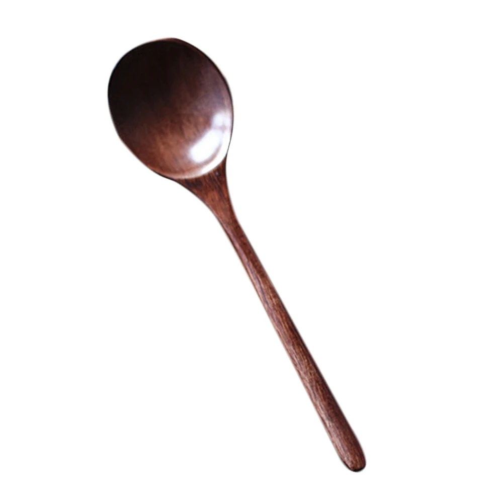 Wood color Деревянные ложки перемешивание кофе столовая для чая и меда ложка с длинной ручкой - Цвет: Wood color