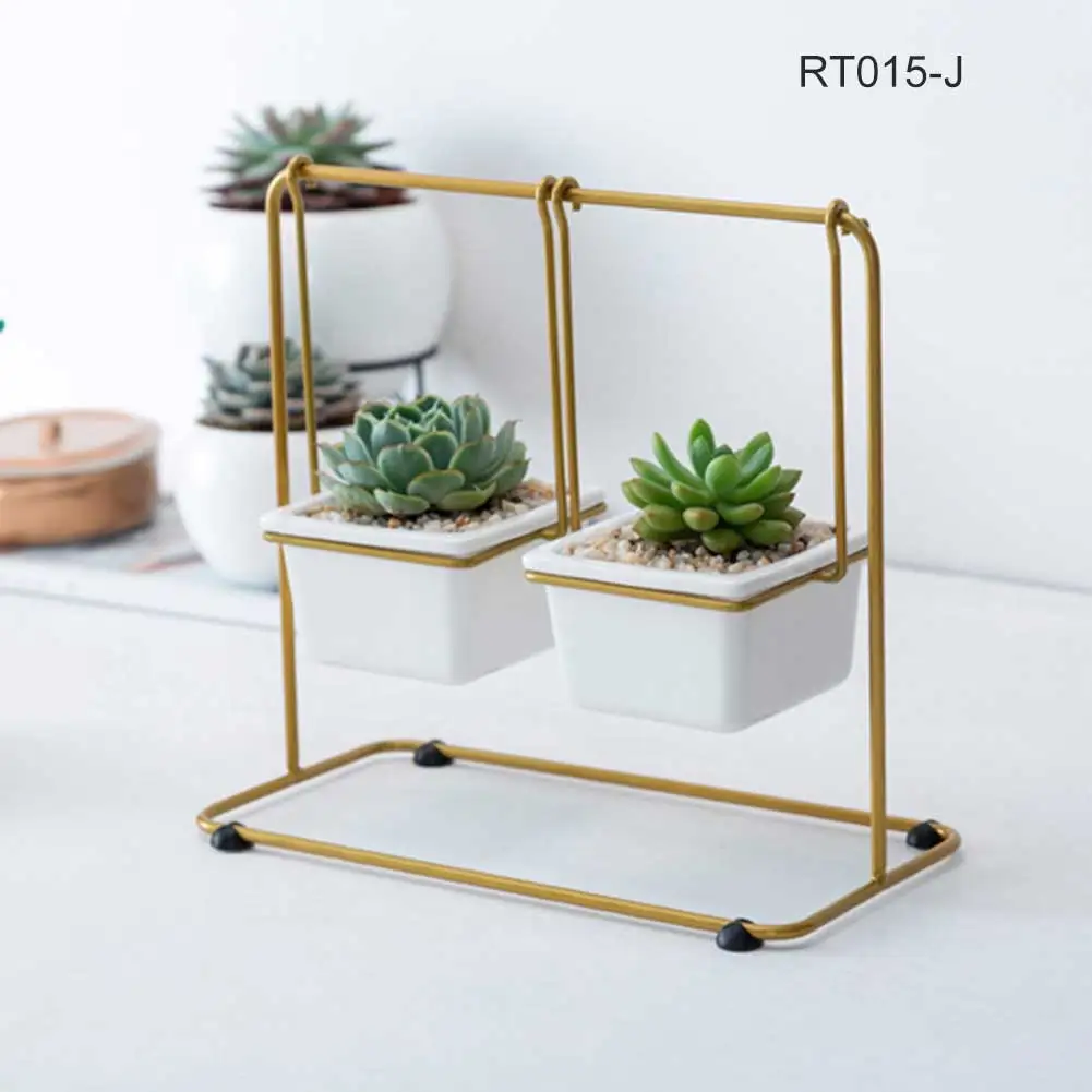 Nordic Geometric Flower Pot Wire Frame Swing Succulents Flowerpot Ornaments Telaio per filo da fiori nordico BDF99 - Цвет: 03