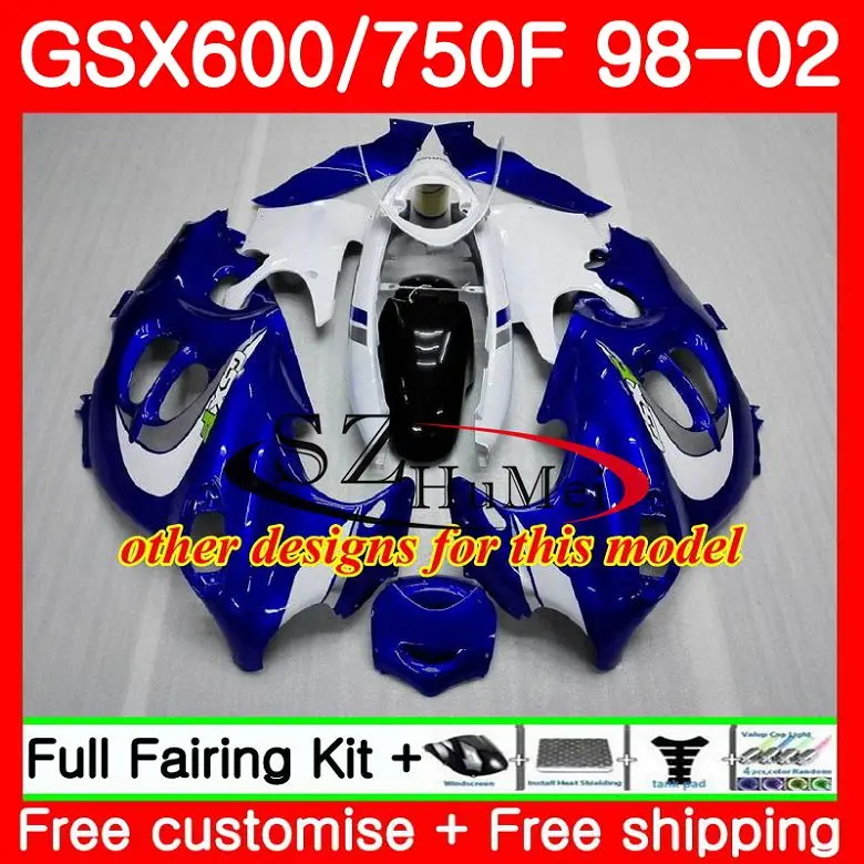 Корпус для Suzuki Katana GSX600F GSXF 600 750 белый красный 28SH18 GSXF600 98 99 00 01 02 GSXF750 1998 1999 2000 2001 2002 обтекатели