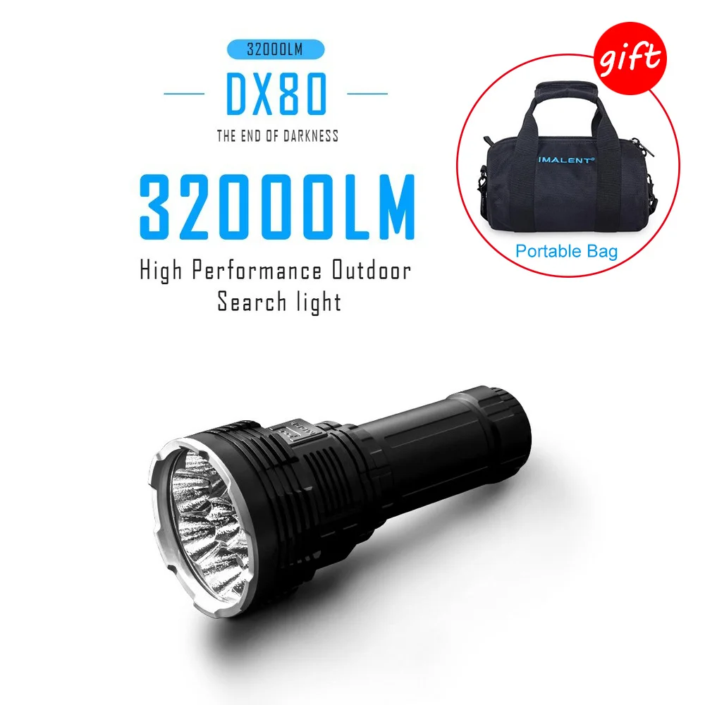 

IMALENT Dx80 Flashlight Usb Charging with 8 Cree Xhp70 Led Waterproof Standard Multi-function Oled Aluminum Case