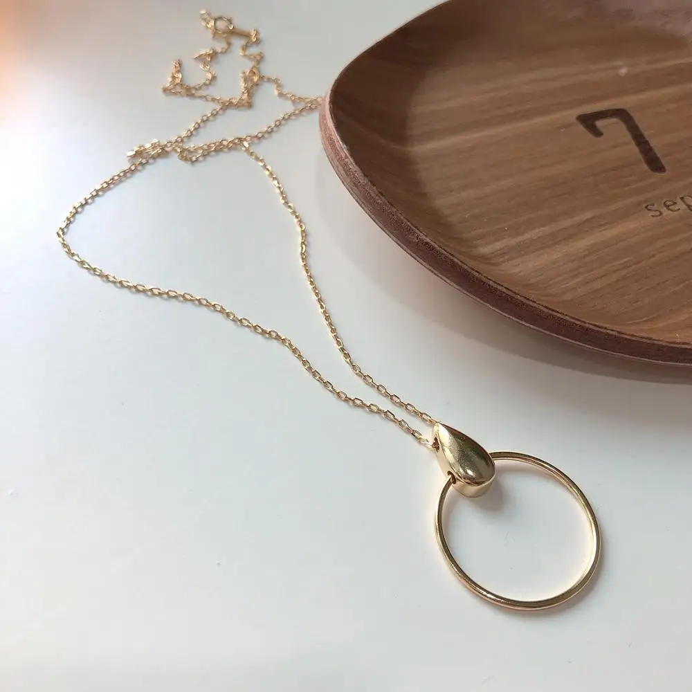 100% Аутентичные 925 пробы серебряные золотые счастливые открытые круги и слезы